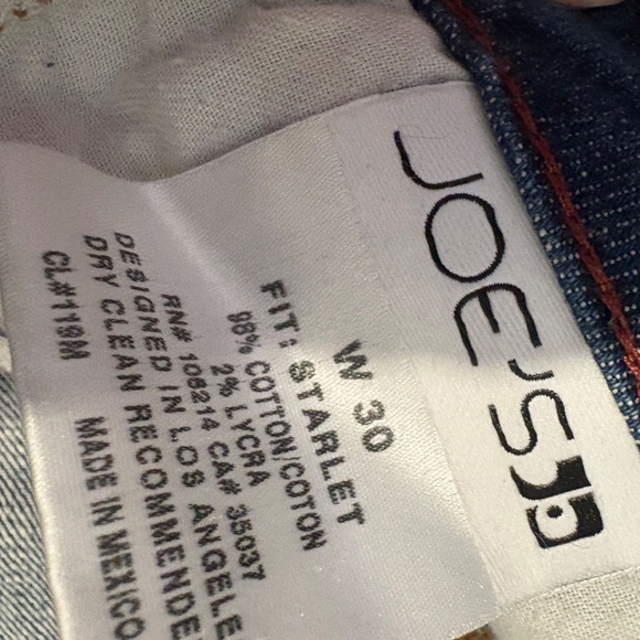 Joe's Jeans- Low Rise Dark Wash with distress - Picture 4 of 5